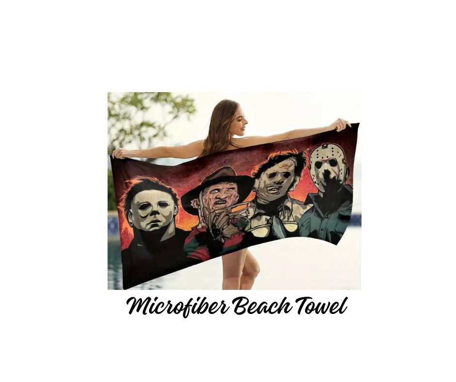 Towel - Michael Myers, Freddy Krueger, Leatherface, Jason Microfiber Beach Towel