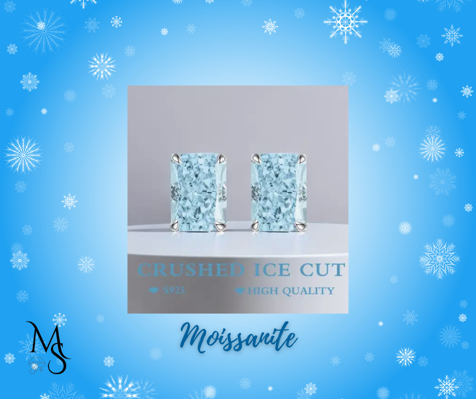 Earrings - Light Blue Ice Cut Stud Earrings