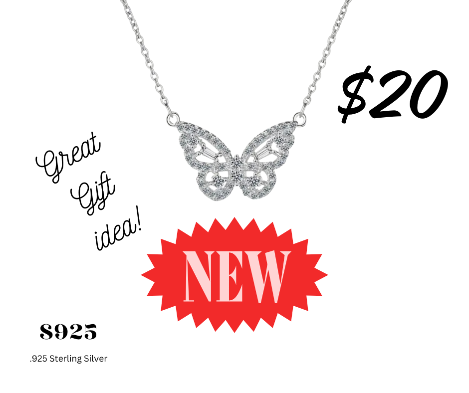 Butterfly - .925 Sterling Silver Necklace