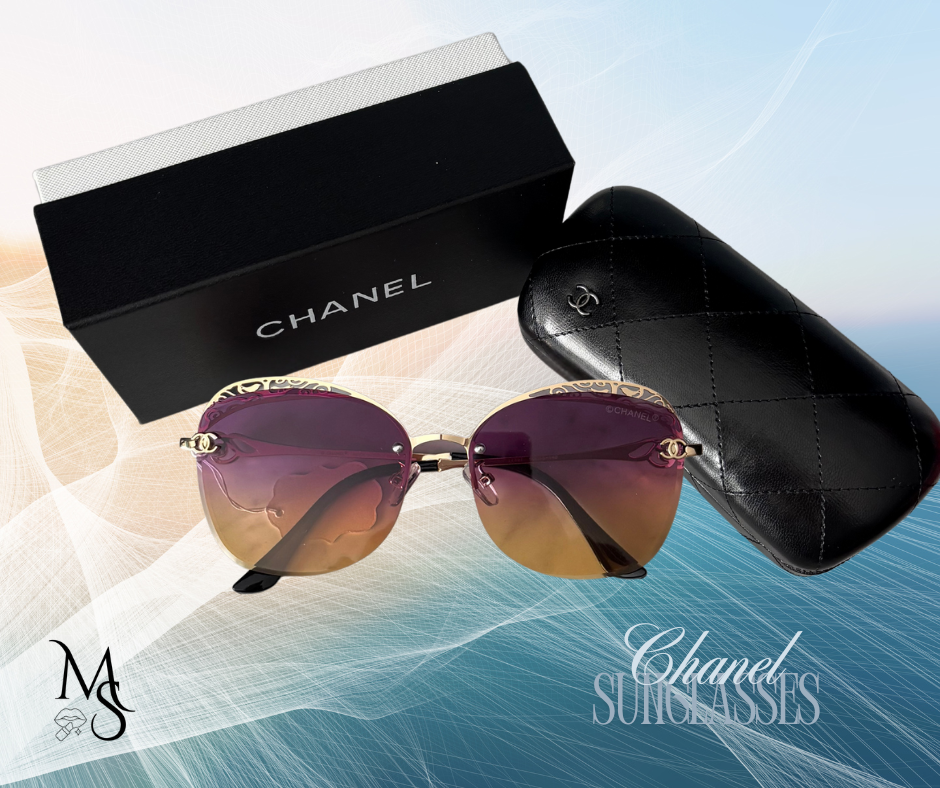 Sunglasses - CC Ombre Sunglasses with Gold Trimmings