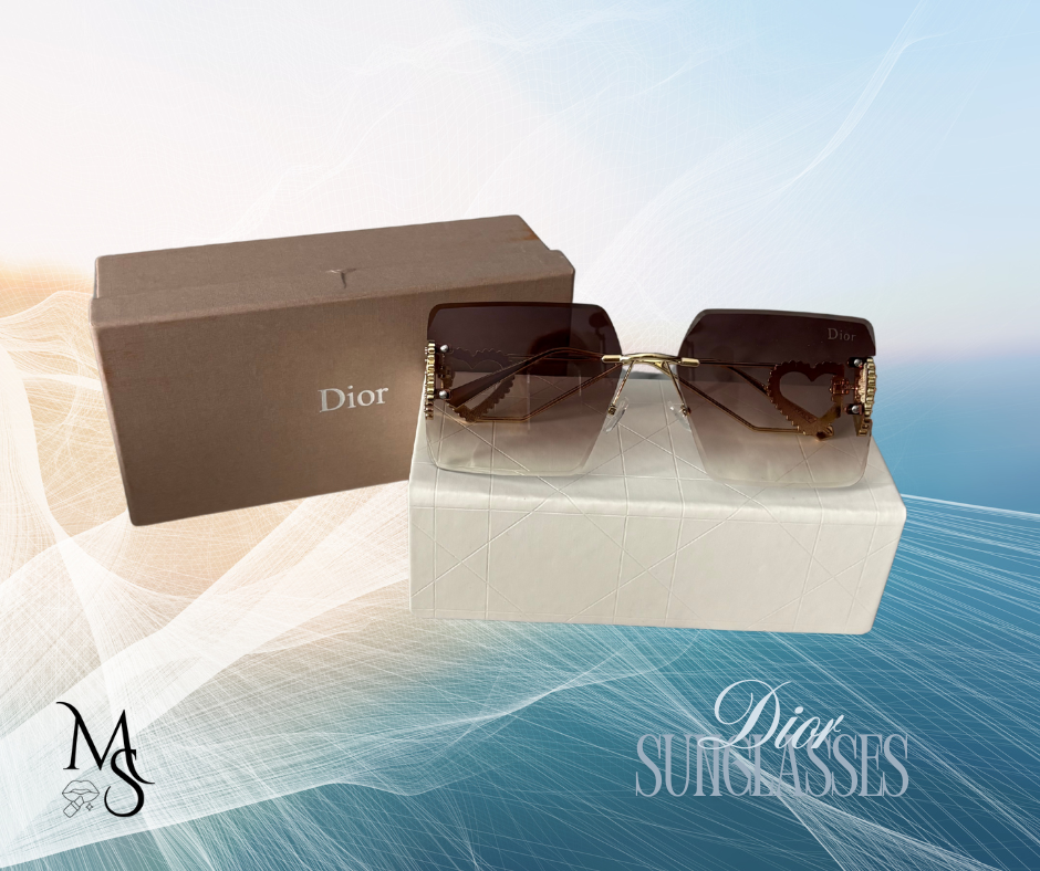 Sunglasses - DR Brown Ombre Gold Heart Arms