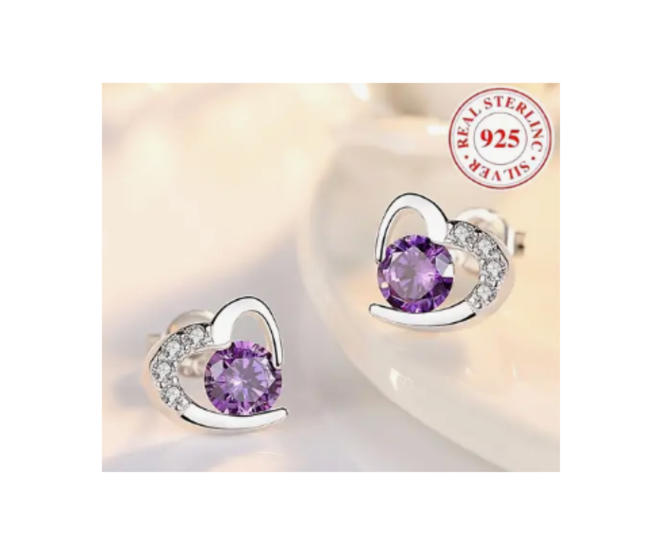 Earrings - Heart Studded Earrings