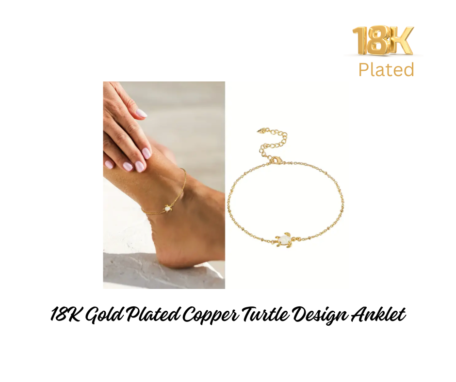 Anklet - 18K Gold Plated Copper Turtle Design