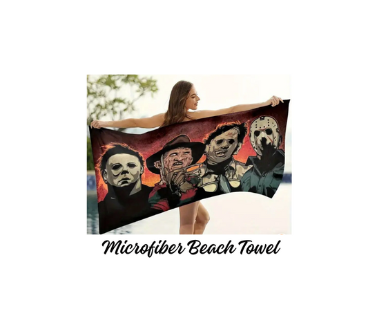 Towel - Michael Myers, Freddy Krueger, Leatherface, Jason Microfiber Beach Towel
