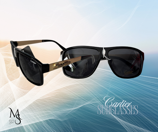 Sunglasses - Cart-ier Black Wayfarer Style Sunglasses