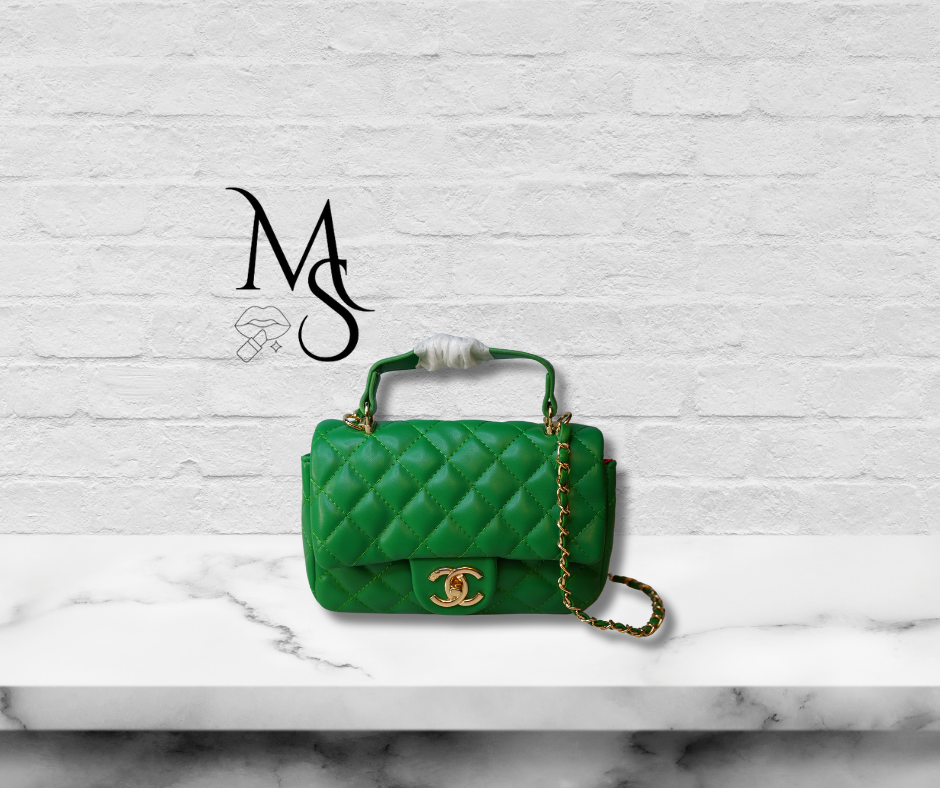 Purse - CC Green Medium with Gold Accents