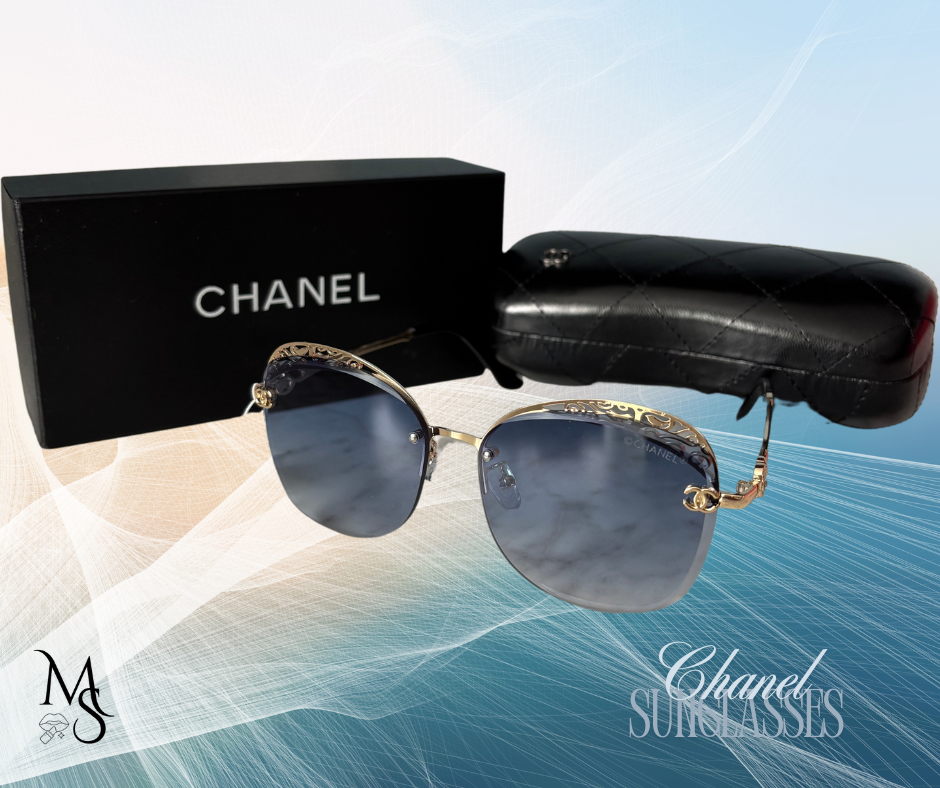 Sunglasses - CC Ombre Sunglasses with Gold Trimmings