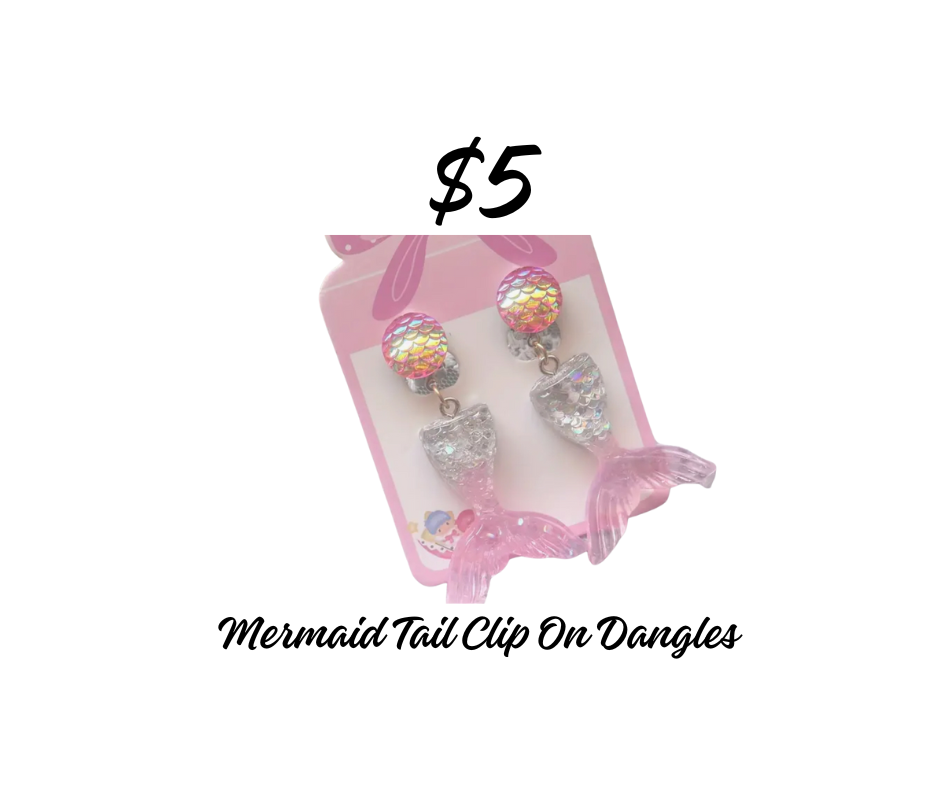 Clip on Earrings - Mermaid Tail Dangles