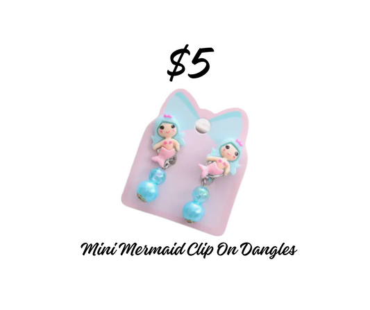 Clip on Earrings - Mini Mermaid Dangles