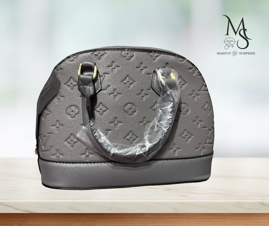 Purse - Gray Embossed Luxury Designer inspired Medium LV with Silver Hardware