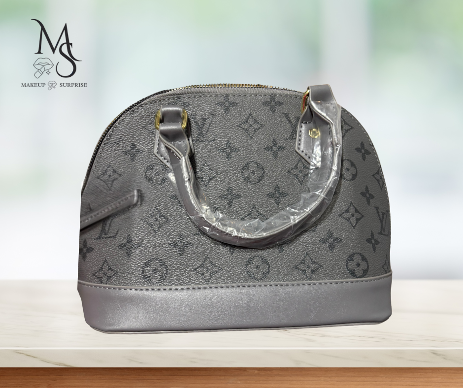Purse - Luxury Designer Inspired Gray Two Tone with Silver Hardware