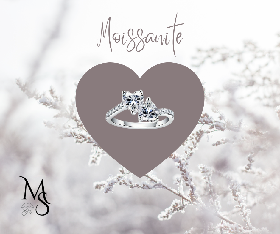 Ring - Clear Double Heart Moissanite Ring