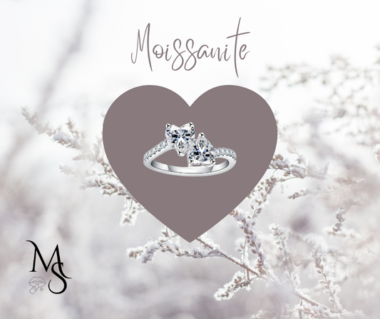 Ring - Clear Double Heart Moissanite Ring