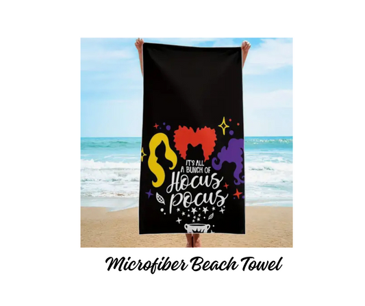 Towel - Hocus Pocus 3 Wigs Microfiber Beach Towel