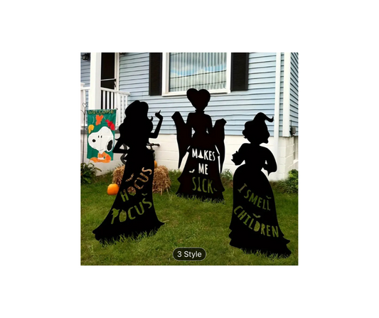 Decor - Outside - Hocus Pocus Witch Silhouette Metal Garden Stakes