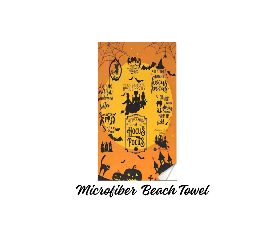 Towel - Hocus Pocus Orange & Yellow Microfiber Beach Towel