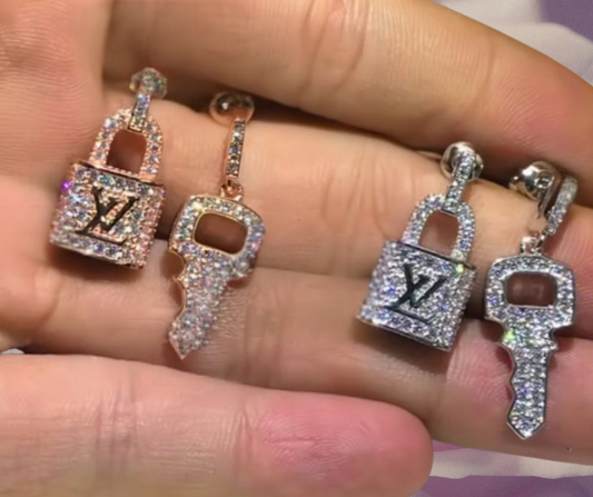 Earrings - LV Lock and Key Dangle Earrings