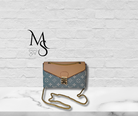 Purse - LV Blue Denim Vinyl & Tan