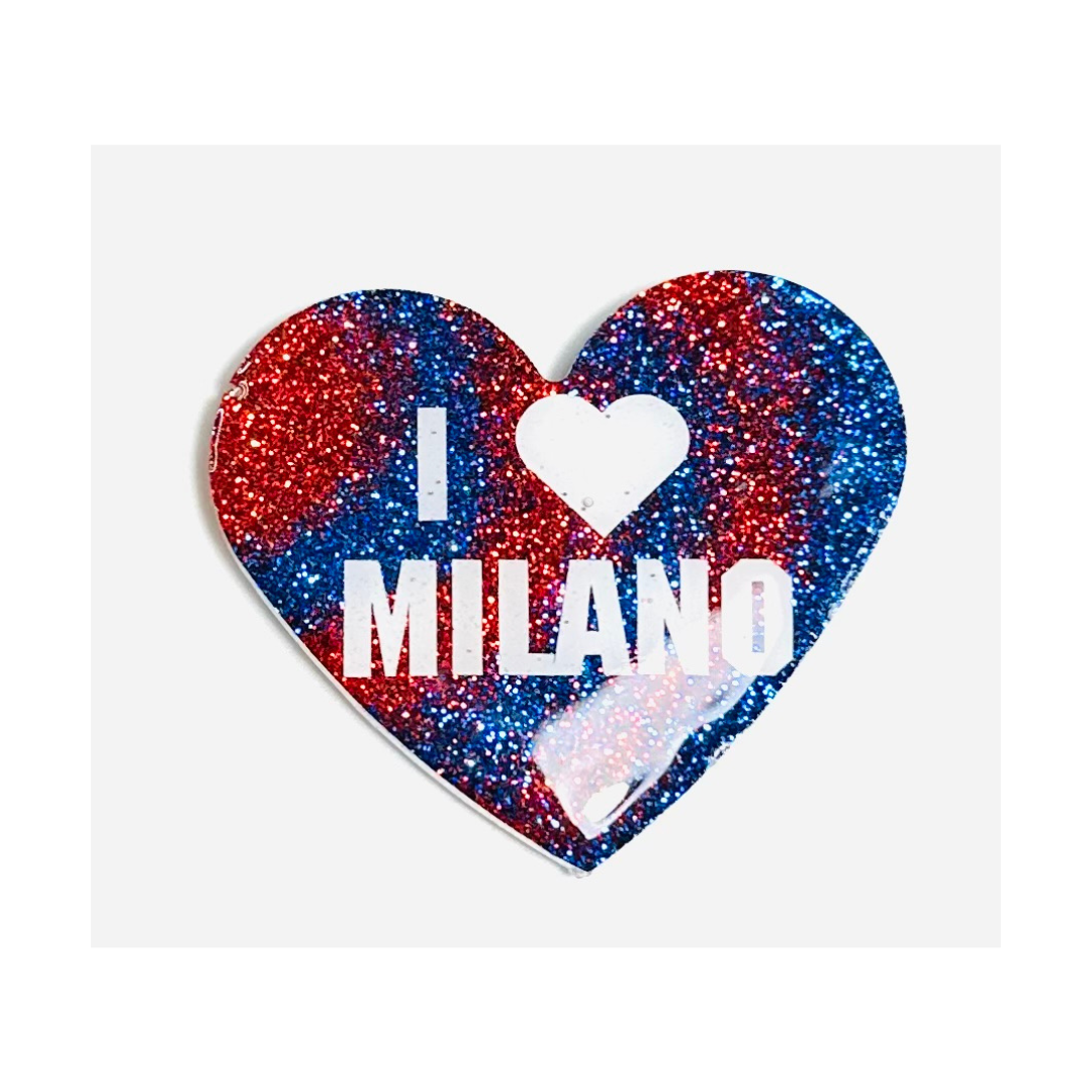 Handmade - Magnet - Resin Heart - Red Blue Magnet with White Vinyl Lettering - I Love (Player Name)