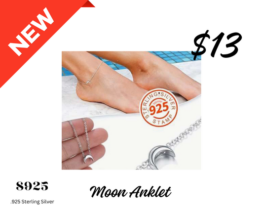 Anklet - .925 Sterling Silver Moon