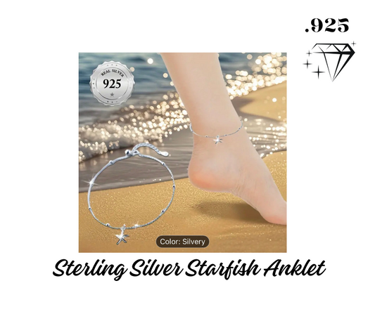 Anklet - .925 Sterling Silver Starfish