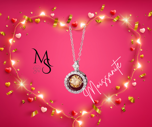 Necklace - .925 Round Yellow Moissanite Necklace